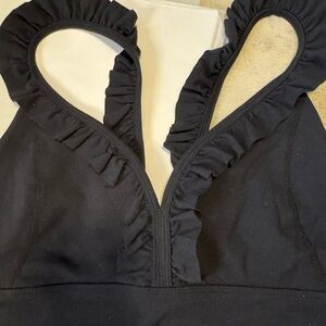 NWT Glyder Black Ruffled Bra
